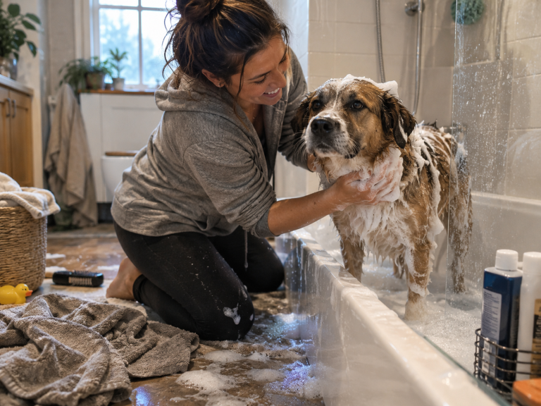do you bathe a dog before grooming